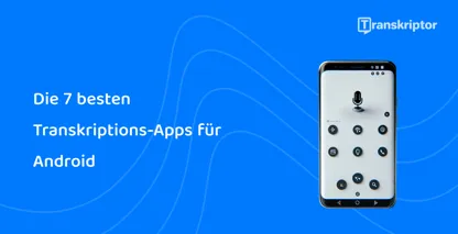 Android Telefon mit Mikrofon für die Spracherkennung, symbolisiert die besten Transkriptions-Apps für Android.