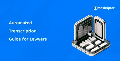 A smartphone with legal documents on screen, symbolizing the convenience of automated transcription for lawyers.