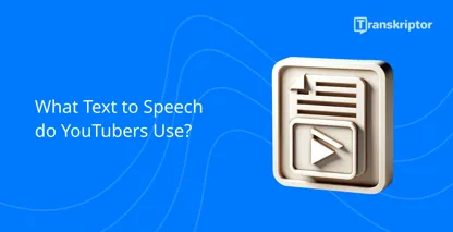 Text to speech usage by YouTubers shown with a play button and document icon.