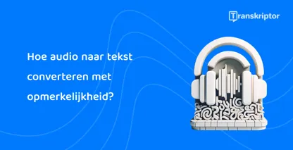 Een koptelefoon op een toetsenbord symboliseert audio-naar-teksttranscriptiediensten zoals Notability voor het efficiënt maken van aantekeningen.