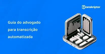 Um smartphone com documentos jurídicos na tela, simbolizando a conveniência da transcrição automatizada para advogados.