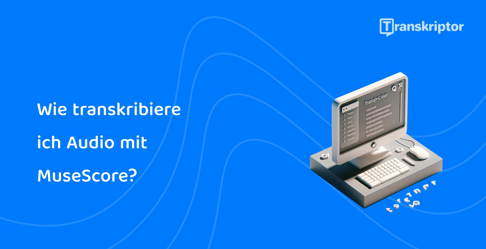 Eine vereinfachte Darstellung der Audiotranskriptionssoftware MuseScore auf einem Desktop.