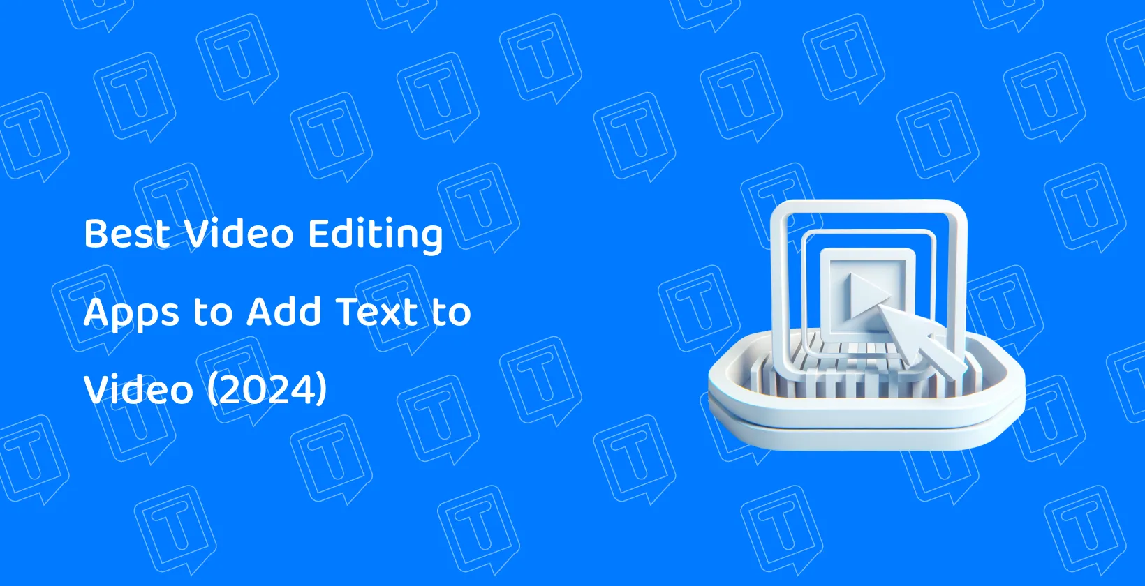 Illustration of a play buttonon a video icon within a monitor, symbolizing the best apps for adding text to videos.