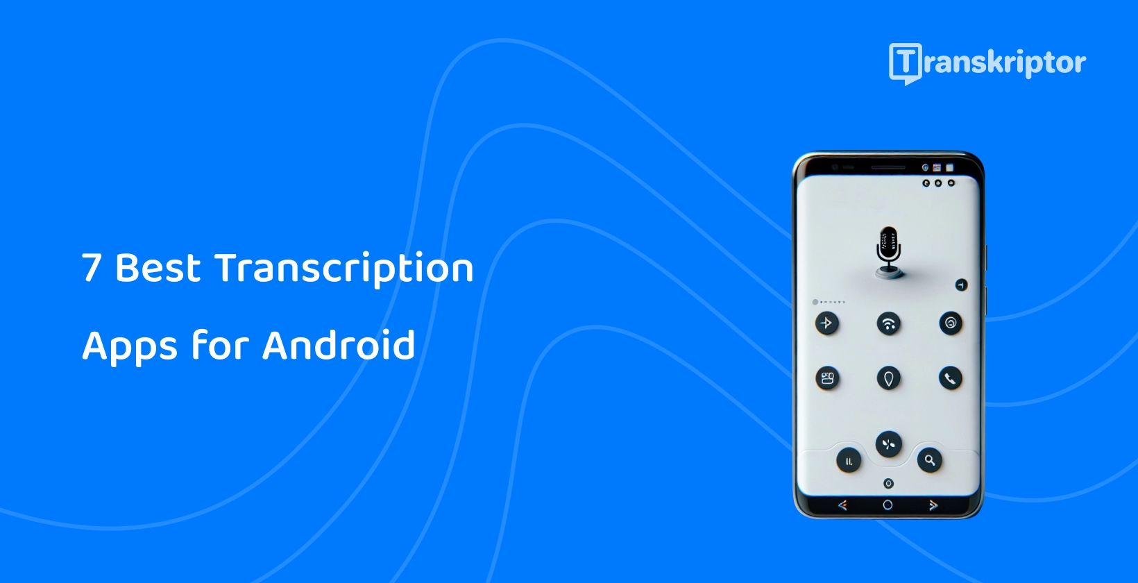 Android phone displaying microphone for voice recognition, symbolizing the top transcription apps for Android.