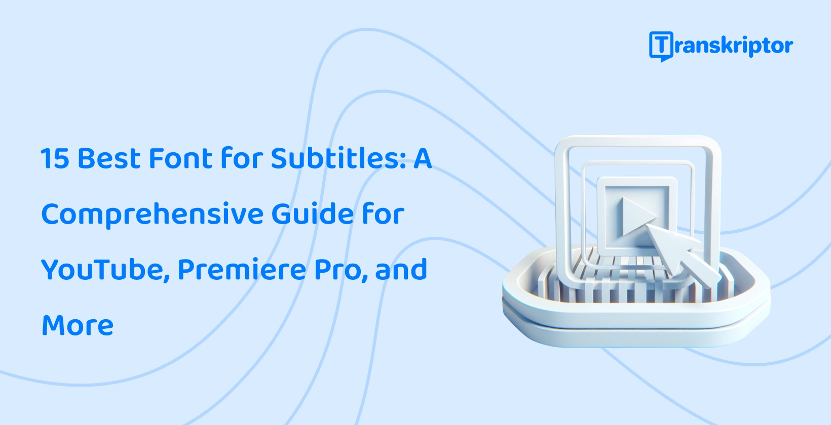 Best fonts for subtitles visualized as a computer cursor on a keyboard for YouTube and editing software.