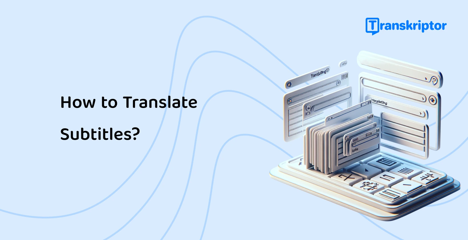 Graphic of mobile screens and subtitles, representing the ease of translating subtitles on digital devices.