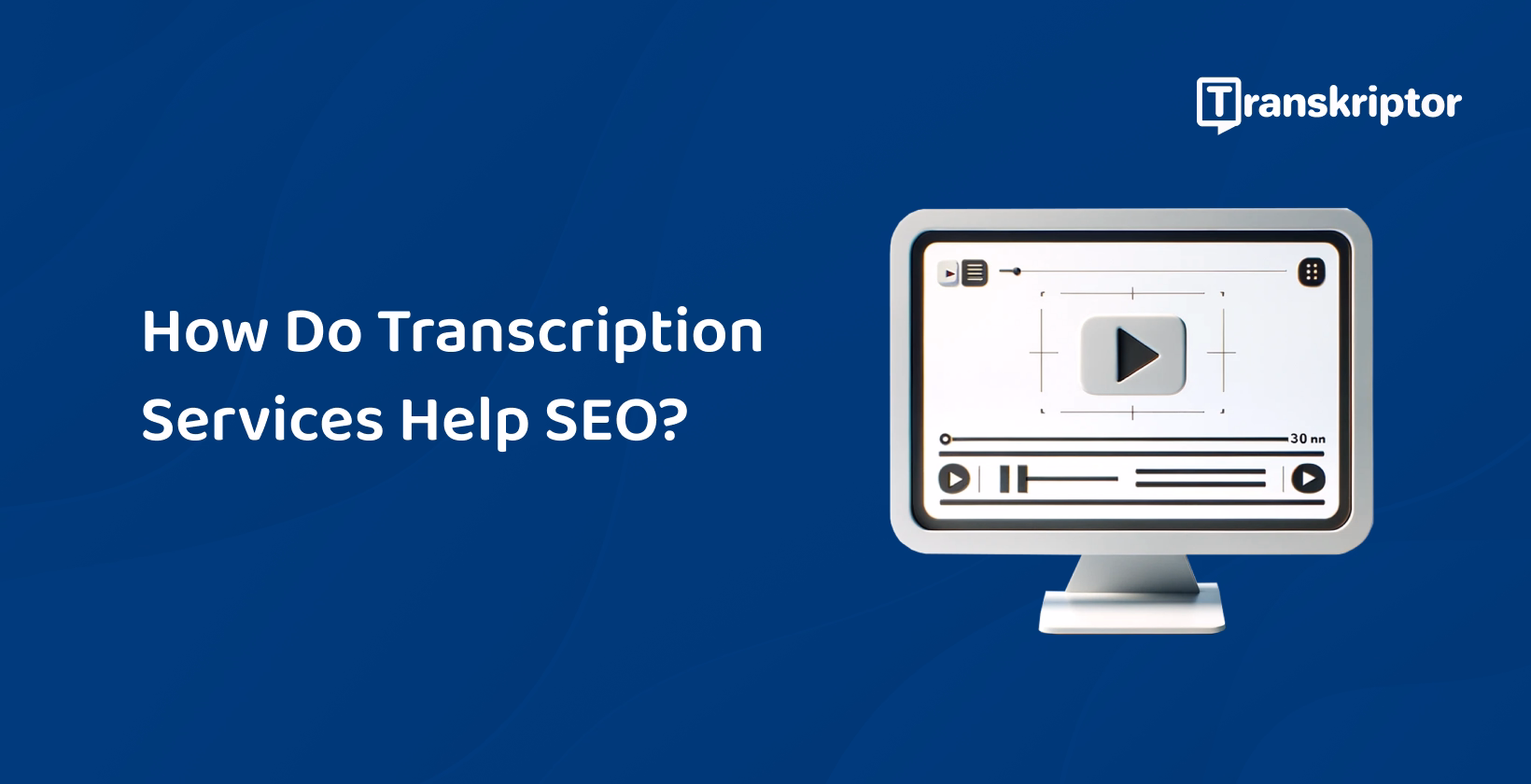 Computer screen displaying a transcription service interface, illustrating how transcription services enhance SEO.