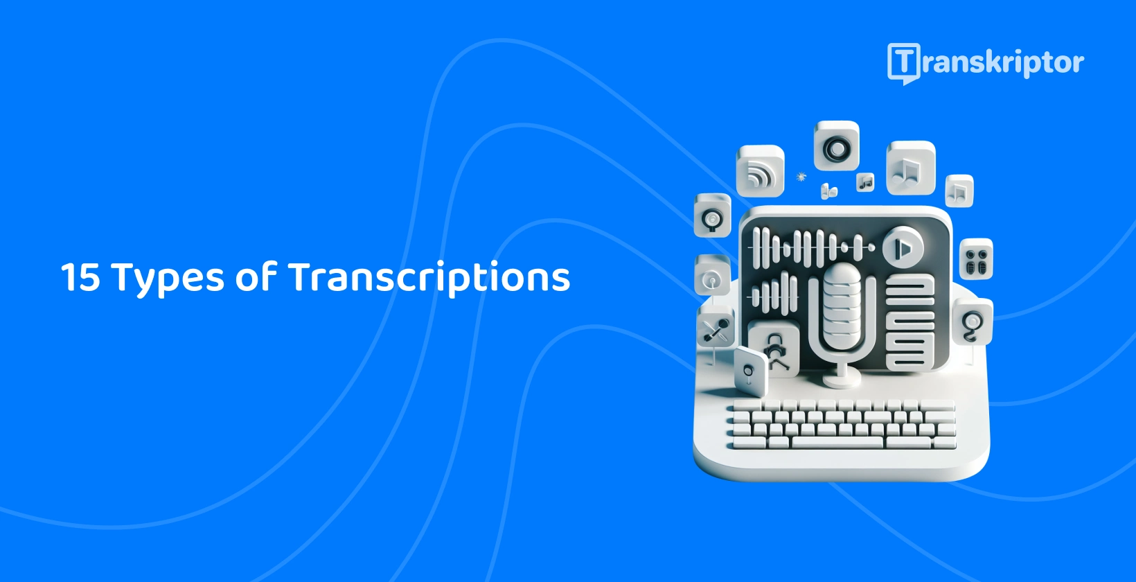 Showing different transcription types for audio and video content.