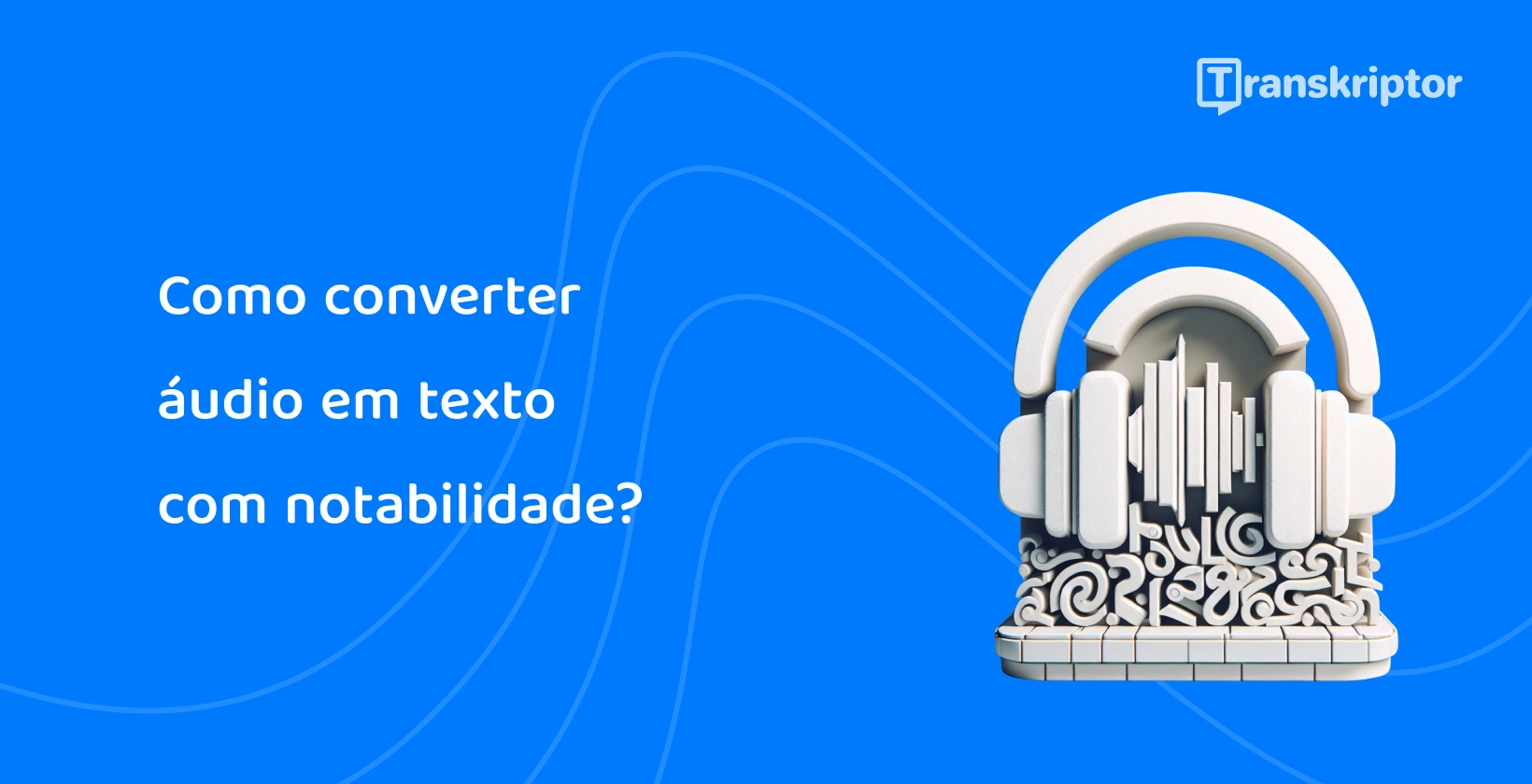 Fones de ouvido sobre um teclado simbolizam serviços de transcrição de áudio para texto, como Notability para anotações eficientes.