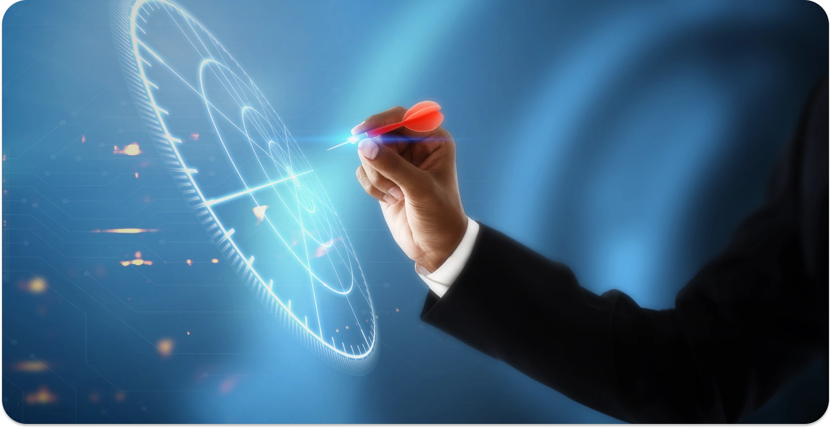 A person interacts with an interface, depicting the accuracy of dictation.