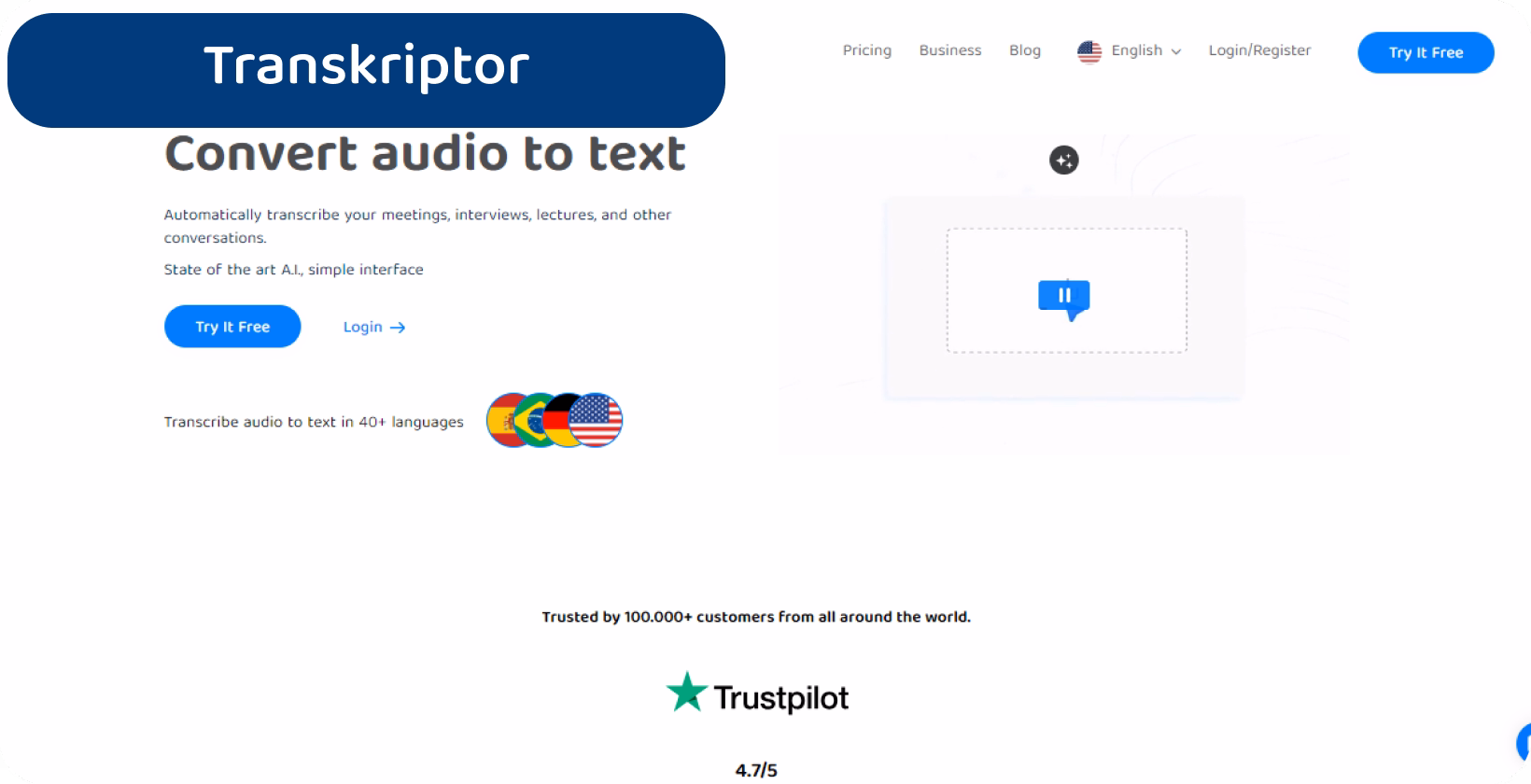 Transcription software interface showing multi-language support enhances productivity for developers.