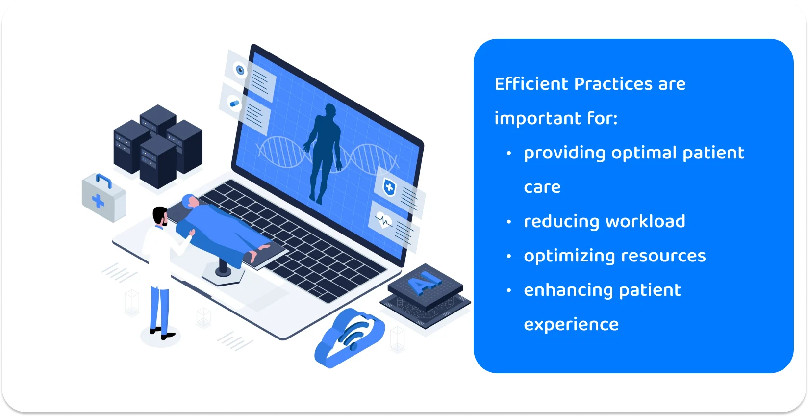 A Laptop displaying healthcare data management in an isometric view for improved medical efficiency.