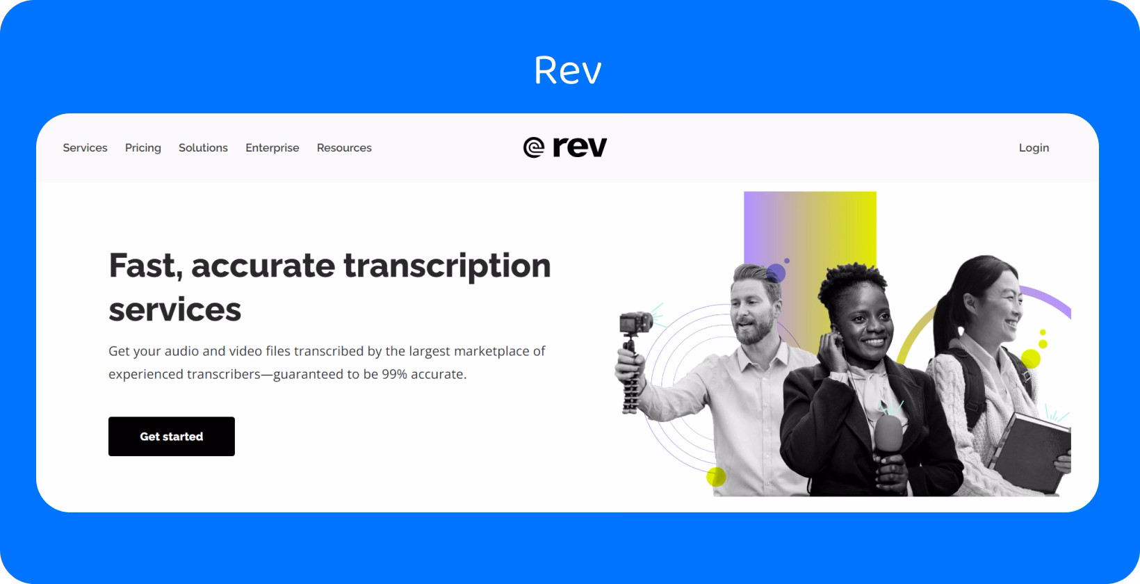 Explore top Transkriptor alternatives in 2024 featuring professionals with transcription equipment and smiling.