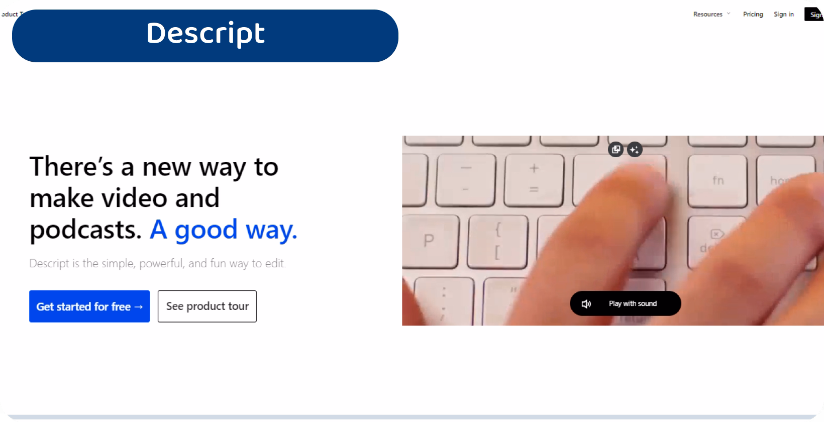 Explore top video to text software on PC with a user typing on a keyboard, showcasing the easy transcription process.