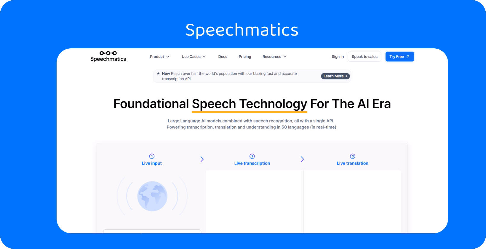 Audio to text API interface showcasing speech recognition technology for efficient transcription.