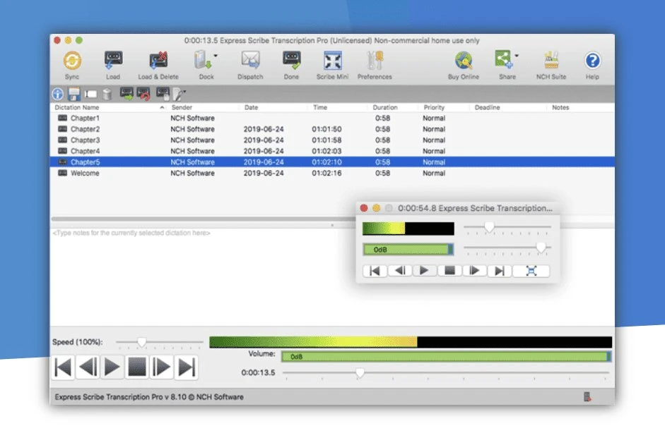 Express Scribe is a transcription program.