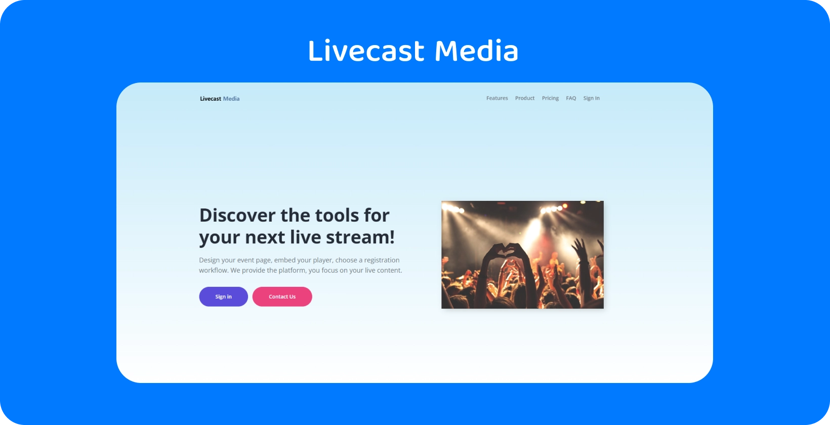Interagieren Sie mit dem Publikum mit den Streaming-Tools von Livecast Media, die sich ideal für die Erstellung unvergesslicher Live-Events eignen.