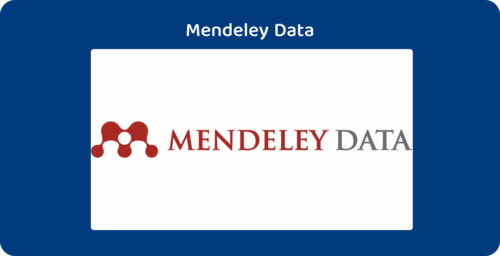 Tyrimų produktyvumas didinamas naudojant Mendeley Data valdymo platformą, pavaizduotą tvarkingu logotipo formatu.