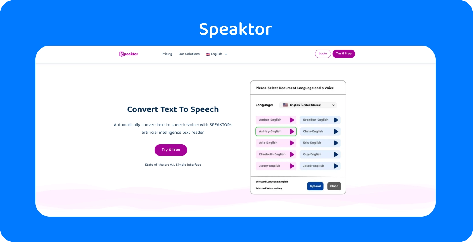 Speaktor นําเสนออินเทอร์เฟซที่ใช้งานง่ายสําหรับการแปลงข้อความเป็นคําพูด
